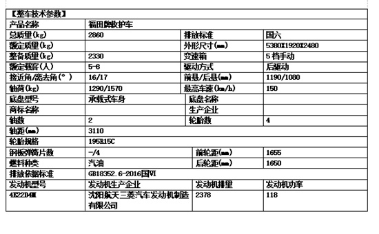 國六福田G9救護(hù)車